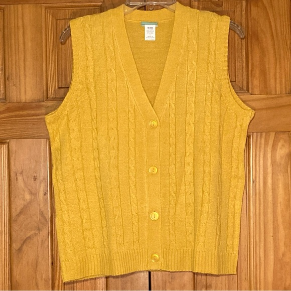NWOT Vintage Sara Morgan Button Down Sleeveless Knit Sweater Vest Size L - Picture 1 of 12